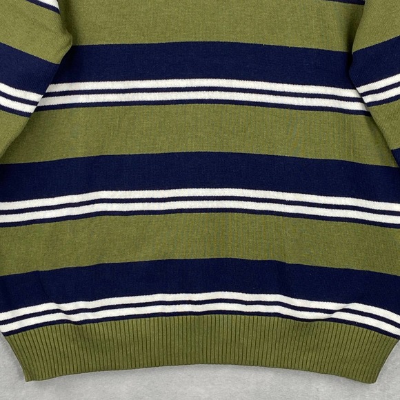 Club Room Men's Large Striped Long Sleeve V-Neck Sweater Pine Brook NEW - Picture 4 of 10